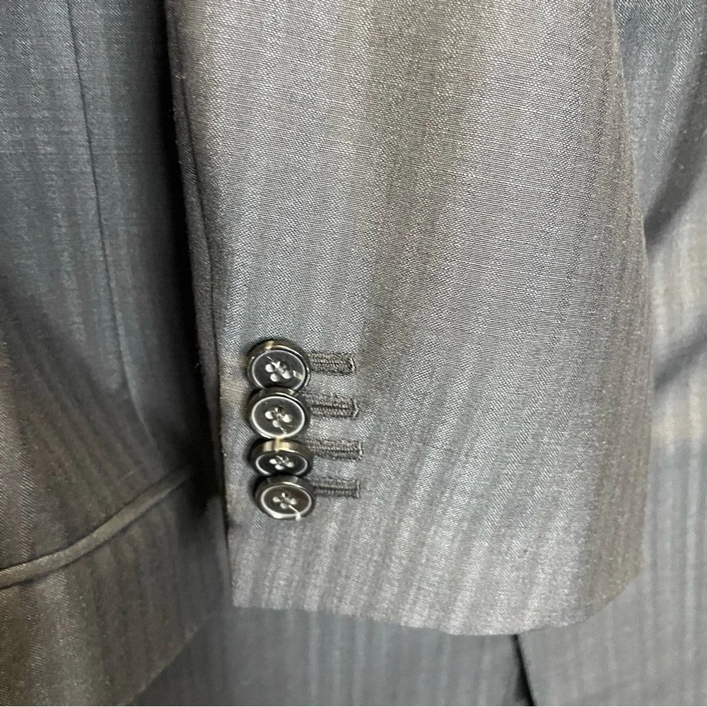 Ermenegildo Zegna Summer Trofeo Mohair Wool Silk Black Pinstriped Blazer Jacket - Picture 4 of 7